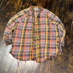 Free People  Summer Daydream plaid boho beachy oversized top Photo 1