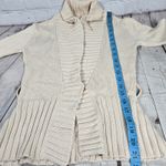 Kenji Womens Small Cream Shawl Collar Knit Cotton‎ Blend Cardigan Sweater Tan Photo 9