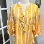 Yellow & White Striped Babydoll Short Photo 1