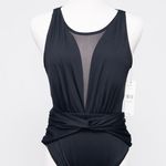 Carmen Marc Valvo .  High Neck Sheer One Piece Swimsuit. Photo 1