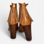 Ivanka Trump Fringe Boho Festival Concert Ankle Boots • Brown Leather • Size 8 Photo 3