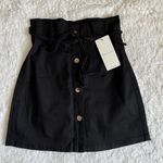 Paper Bag High Waist Retro Tie Skirt Black Photo 0