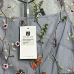 NWT Vicky and Lucas Mesh Embroidered Floral Midi Dress Grey Size Medium Multiple Photo 2