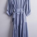 Mustard Seed Blue Midi Wrap Dress Photo 3