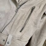 BLANK NYC White Sand Suede Leather Moto Cropped Jacket Used Medium Photo 4