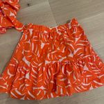 Who What Wear Orange and White Patterned Set Photo 3