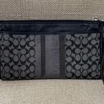 Coach  Monogram Black and Gray Wristlet with stripe and zippers Photo 1