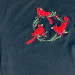 Vintage CB Casual Red Cardinal Embroidered Christmas Top – Size Small Black Photo 6