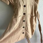 ZARA Khaki Button Down Mini Shirt Dress Sz Medium Photo 2