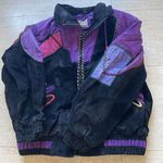 Vintage Mesa Ridge Jacket Abstract Artist Leather Suede Black Purple Full‎ Zip S Size 4 Photo 7
