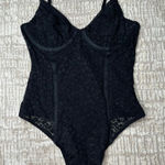 Target Sheer Black Leopard Print Corset Bodysuit Photo 0