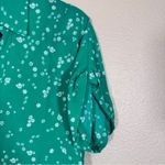 CAbi  Green Ditsy Floral Short Sleeve Blouse Womens S V Neck Shirt Top Casual Photo 9