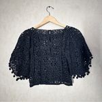 Anthropologie By  Women’s Victorian Lace Cutwork Blouse Top Boho in Black S Photo 7