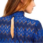 Free People Blue Simone Mock Neck Lace Mini Dress Size Medium Photo 5