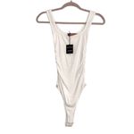 n:philanthropy NWT  Prince White Side Ruched Sleeveless Bodysuit LARGE Photo 1