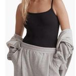 Madewell  Cami Thong Bodysuit Women's Small Black Sleeveless Strappy NWT Photo 0