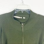 Soft Surroundings  Green Ribbed Long Sleeve Full Front Zipper Jacket, Size Large Photo 7