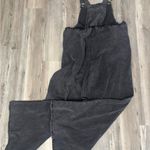 Distressed Acid Wash Wide Leg Boho Style Overalls with Adjustable Straps Black Photo 2