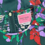 Kate Spade  Fleur Nouveau Mini Dress Smocked Ruffle Green Size 4 Photo 7