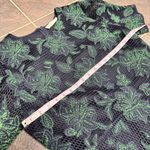 Tory Burch Floral Lace Applique Fishnet Sheath Short Sleeve Dress Navy Green 12 Photo 11