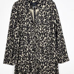 VERO MODA  Coat Leopard Print Longline Tan Black Size Large Photo 0
