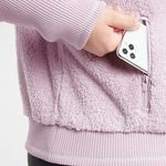 Athleta NWOT  Tugga Sherpa Jacket Cropped Lavender Purple Silver XS Photo 2