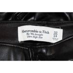Abercrombie & Fitch 90s Straight Ultra High Rise Black Vegan Leather Size 32 14 Photo 2