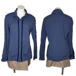 Mountain Hardwear Blue Button Up Shirt Roll Tab Sleeves Straight Hem Size 14 Photo 10