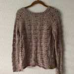 American Eagle  Tan V Neck Sweater Open Knit Size Small Photo 4