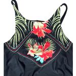 Cacique  Swim Plus Non Wire Floral Beaded‎ Tankini Top Black Size 24 Photo 4
