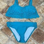 Antonio Melani Turquoise Lace Ruffle Top Hipster Bottoms Bikini Swimsuit Medium Photo 1