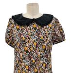 Roolee Floral Print Oversized Collar Neckline Short Sleeve Dress Size Small Photo 1