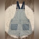 American Eagle π Outfitters Blue and White Striped Overalls Size L Photo 1