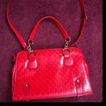 10x10 Crossbody red shiny quilt patent purse Photo 4