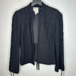 St. John  Couture Black Jacket with Laced-up Ribbons Size 2 Photo 2