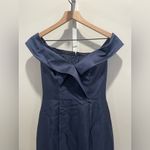 Alfred Sung  Off-The-Shoulder‎ Cuff Trumpet Gown With Front Slit Size 0 Photo 3