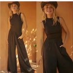 Free People NWT  Beach Women's Black Dream Jumpsuit Sleeveless Wide Leg Sz Large Photo 1