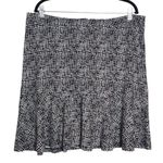Cato  Black and White Print Mini Skirt with Ruffle Hemline NWT Size 16 Photo 0