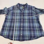 LL Bean Womens Blue Plaid Madras Cotton Button Up Shirt Size LARGE Photo 5