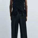 ZARA NWT  Fringed Knit Tank-Top w/ Wide Straps & V-Neck Black 3991/114 Size S Photo 3
