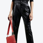 Ted Baker 💕💕 Faydell Pleather Belt Detail Trouser ~ Black US 10 NWT Photo 0