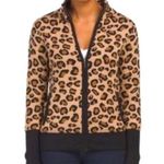 Rachel Zoe  Leopard Print Zip Up Knit Sweater Jacket Long Sleeve Photo 0