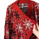Bethany Mota  snowflake red black white knit cardigan sweater classic vintage Photo 5
