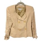 Giorgio Armani  Size 6 Wool Camel Tan Double Breasted Blazer Jacket Photo 0
