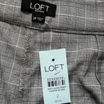 Loft NWT  Petite Plaid Wide Leg Culotte Cropped Pants | Grey | 2 Petite Photo 4