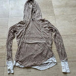 Splits59  Women Sz S Pullover Brown Hoodie Sweatshirt Stretch Knit‎ Photo 0