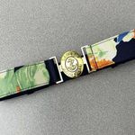 Lauren Ralph Lauren Floral Belt Womens Multi Tropical Goldtone Buckle Magnetic Blue Photo 1