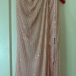 Mac Duggal  Pearl Embellished Soft Tie One Shoulder Gown 93735 baby pink Photo 6