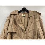 Farm Rio  Khaki Pineapple Cotton Eyelet Trench Coat Large L Photo 1