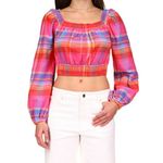 Sanctuary NWT Sunny Madras Colorful Plaid Women's Cropped Top - XS Photo 1